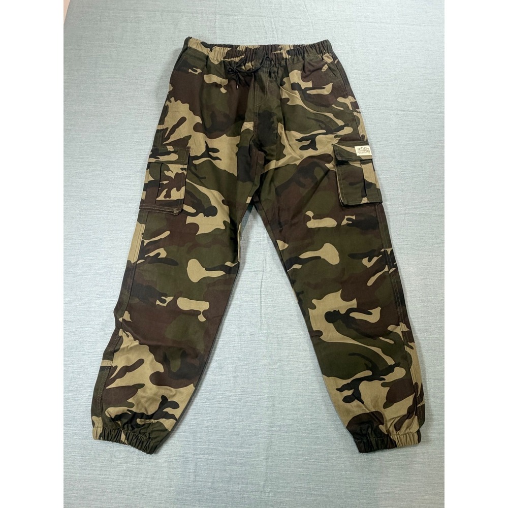 Hey 1980 Camo Cargo Jogger Pants Mens 6XL Woodland Camouflage Utility Trousers